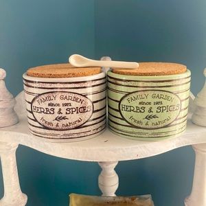 Ceramic herb and spice containers